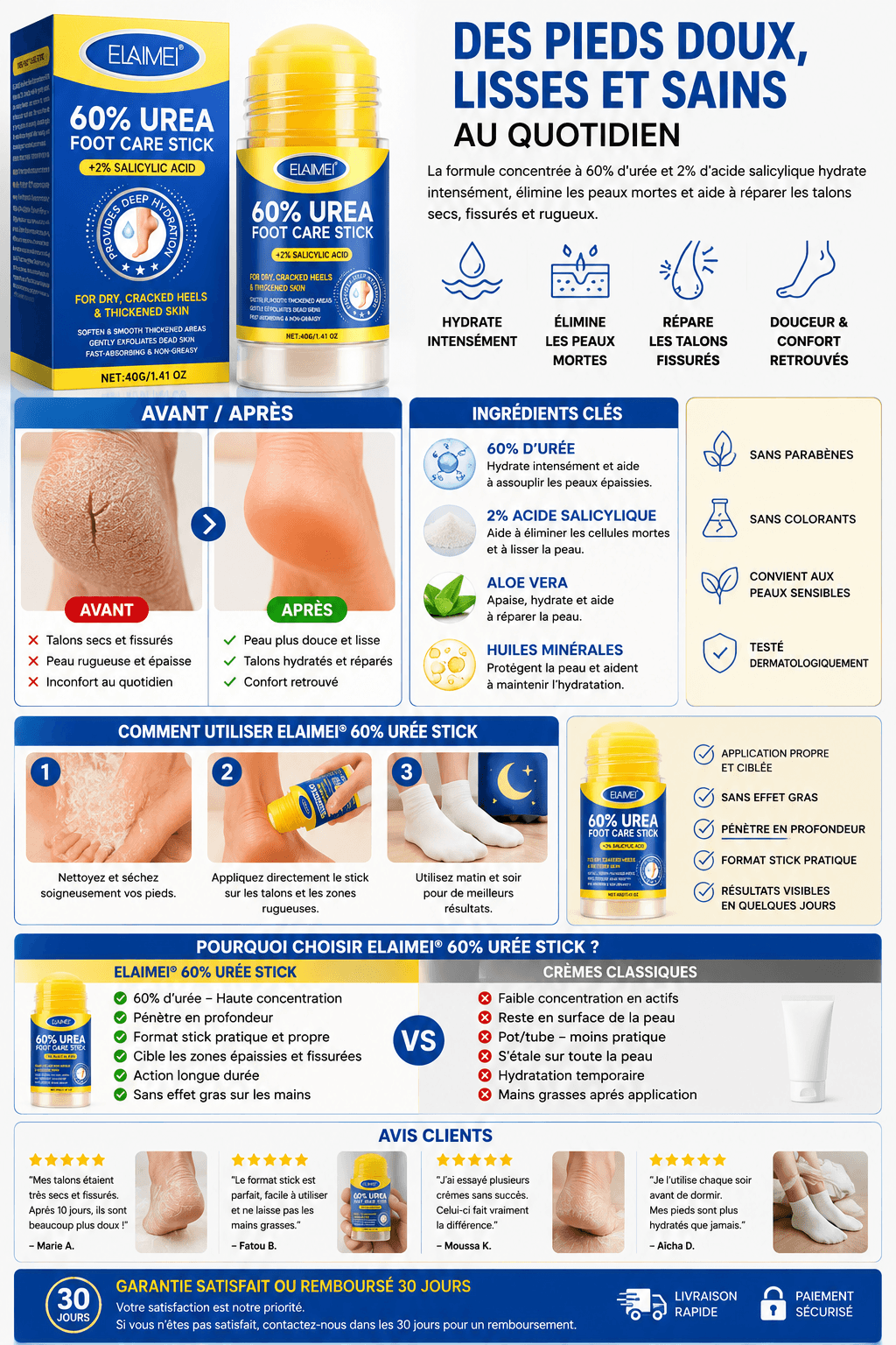 Podovia™ – Stick Pieds Secs & Talons Fissurés