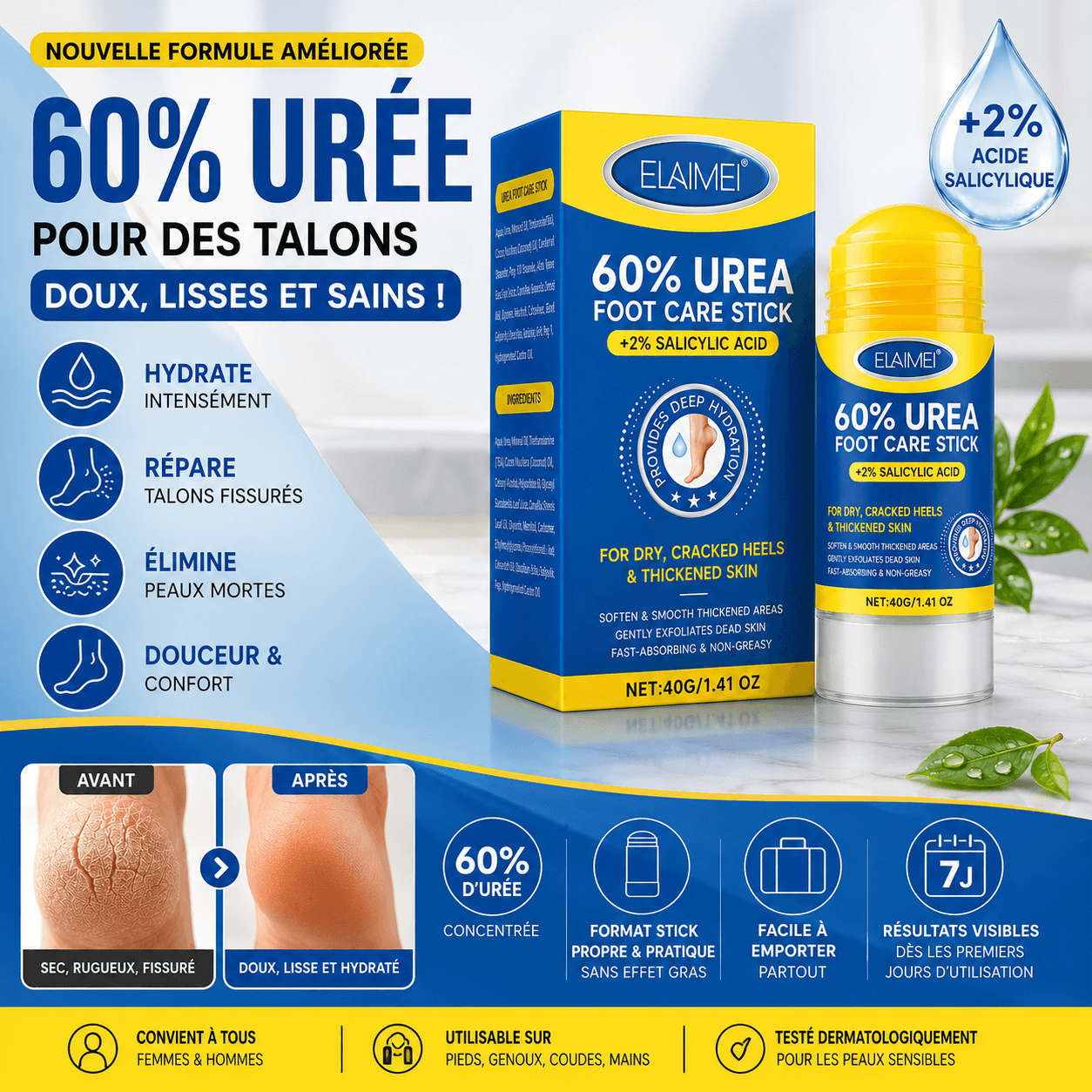 Podovia™ – Stick Pieds Secs & Talons Fissurés