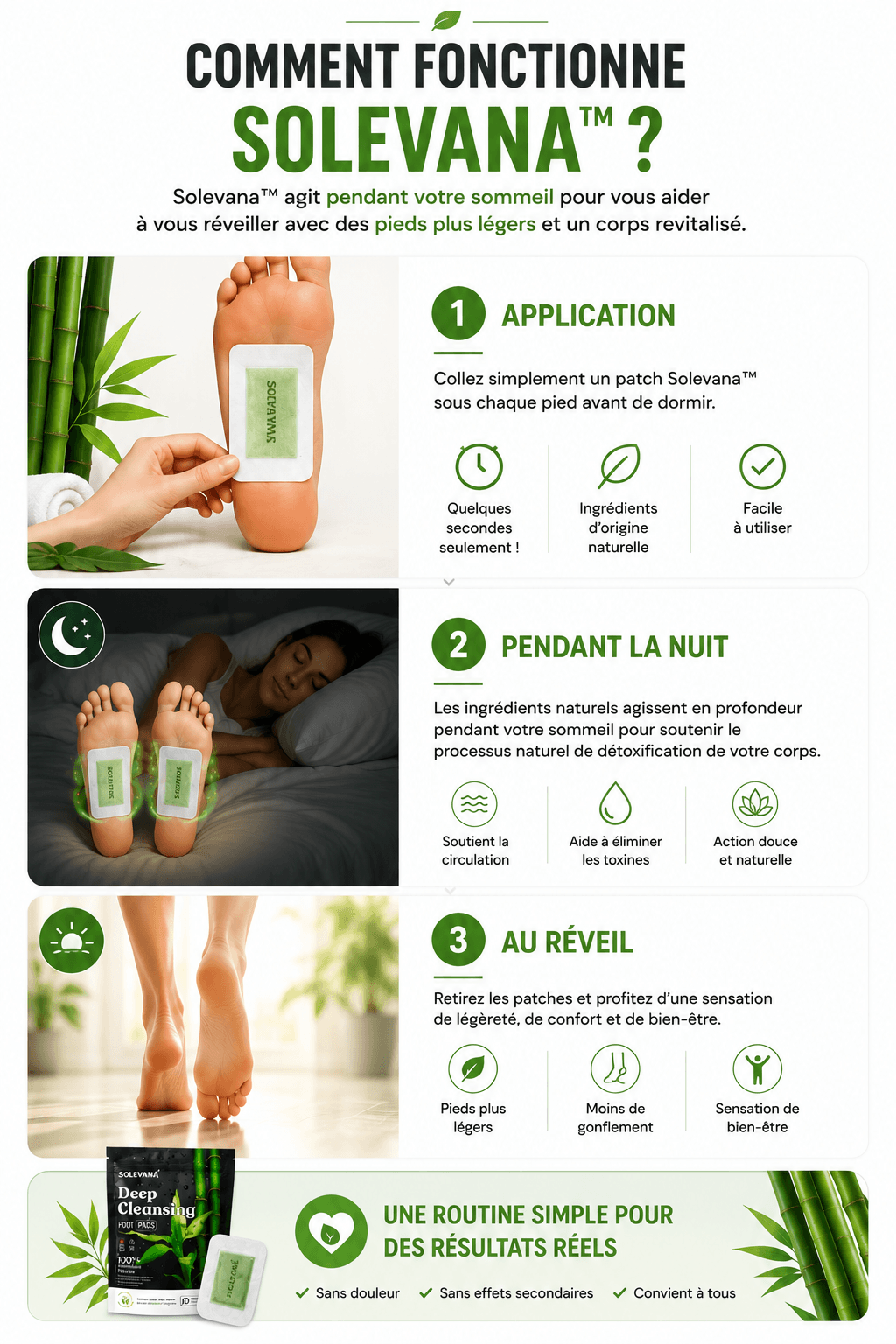 Solevana™ | Patchs Japonais pour Pieds Fatigués et Jambes Lourdes